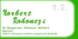 norbert rohonczi business card